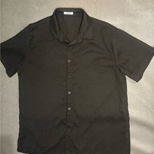 Coofandy Men's Black Button Down Short Sleeve Light Weight Shirt
